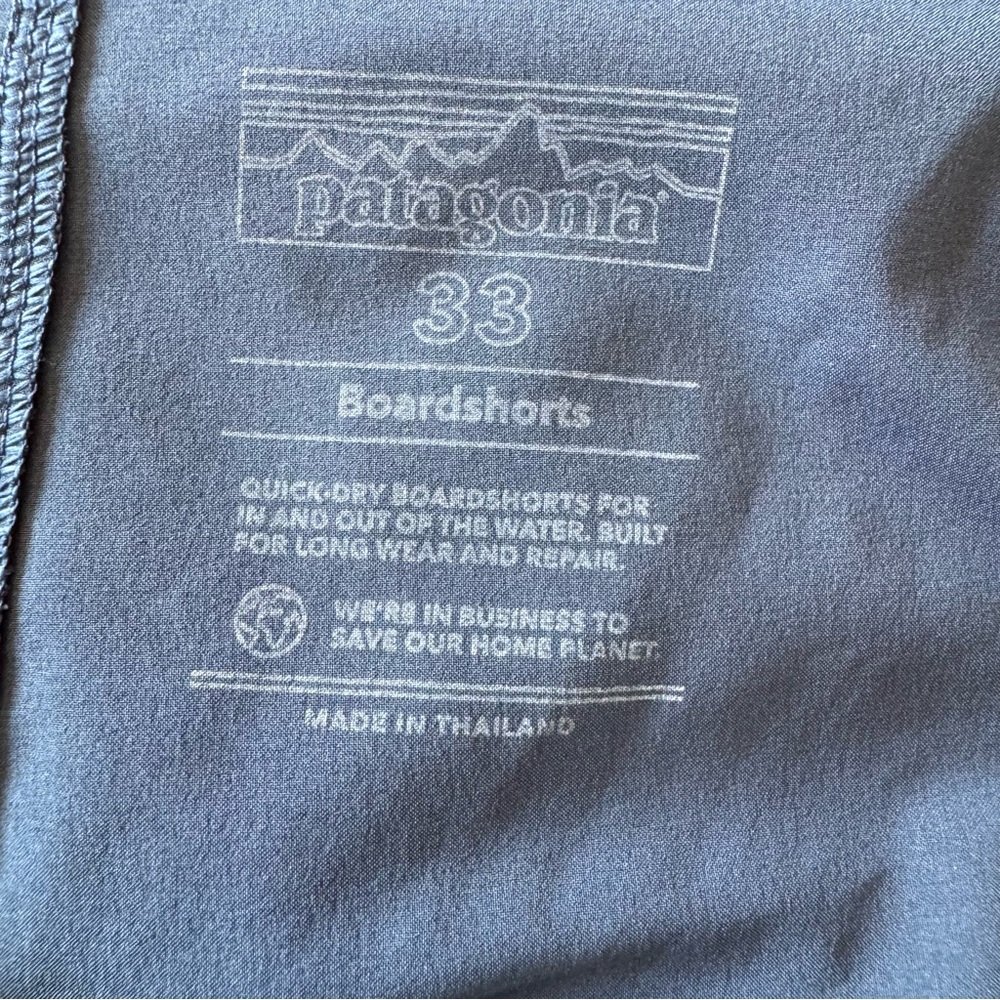 Patagonia Hydropeak Side Shore Board Shorts Blue Men's 18" Outseam Size 33 X 8 - Picture 11 of 11